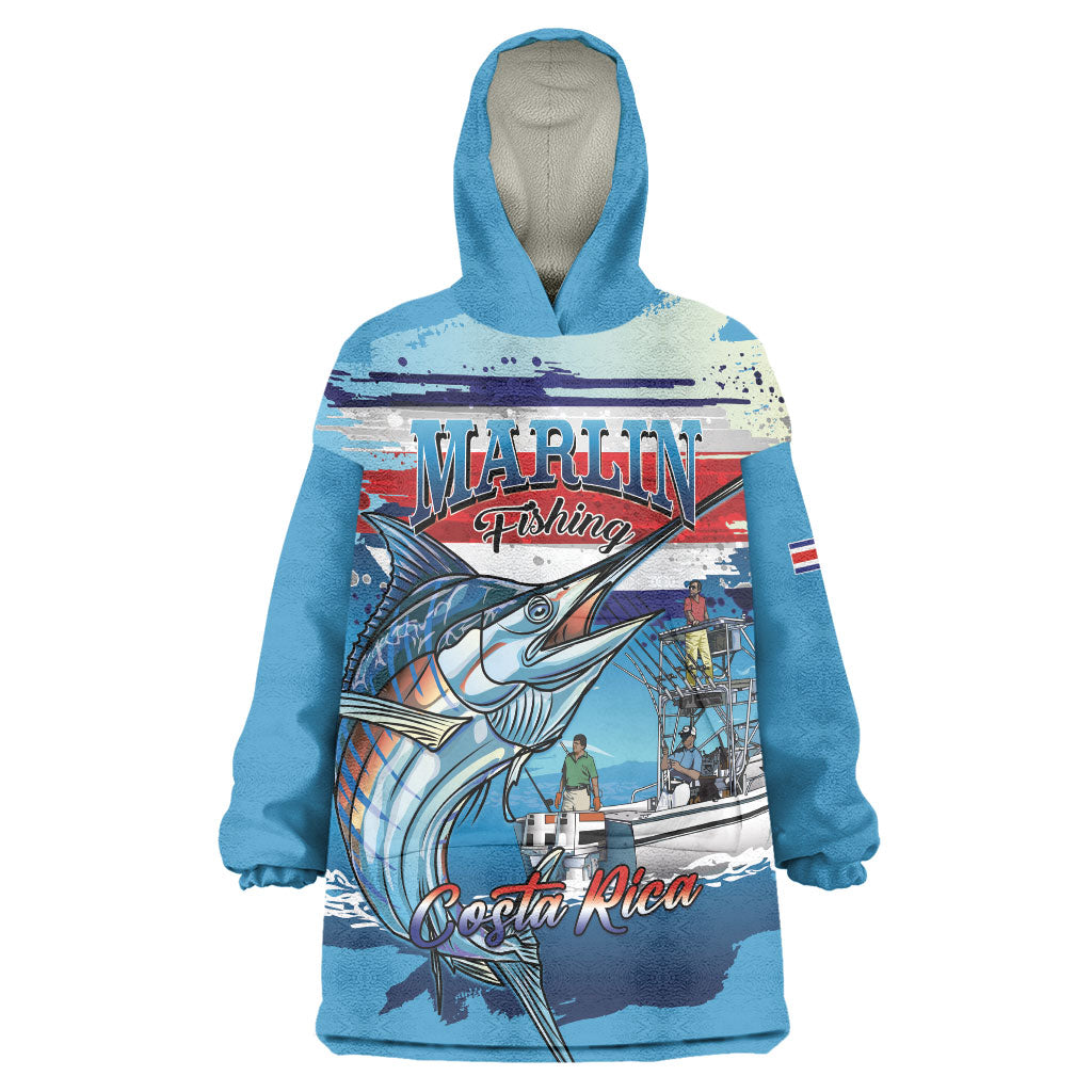 Personalized Costa Rica Blue Marlin Fishing Wearable Blanket Hoodie 2026 Season