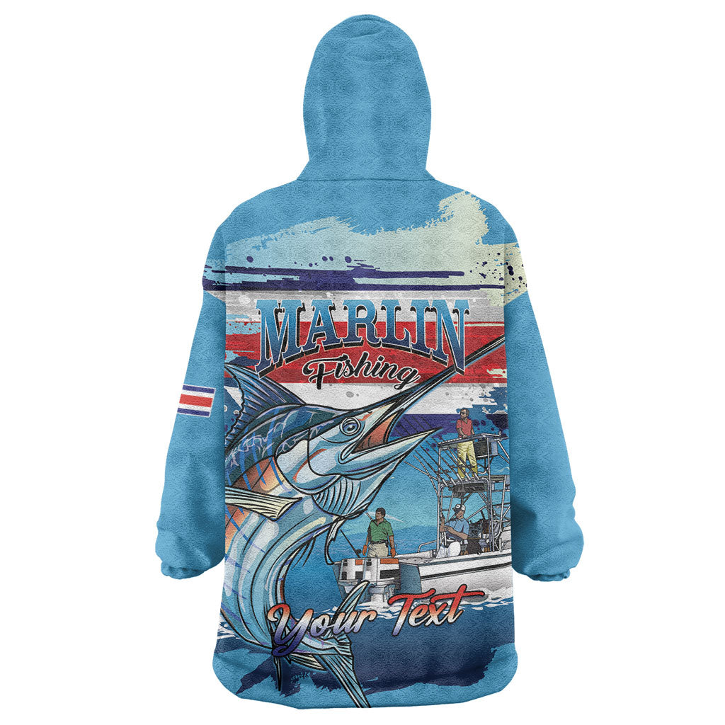 Personalized Costa Rica Blue Marlin Fishing Wearable Blanket Hoodie 2026 Season
