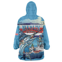 Personalized Costa Rica Blue Marlin Fishing Wearable Blanket Hoodie 2026 Season