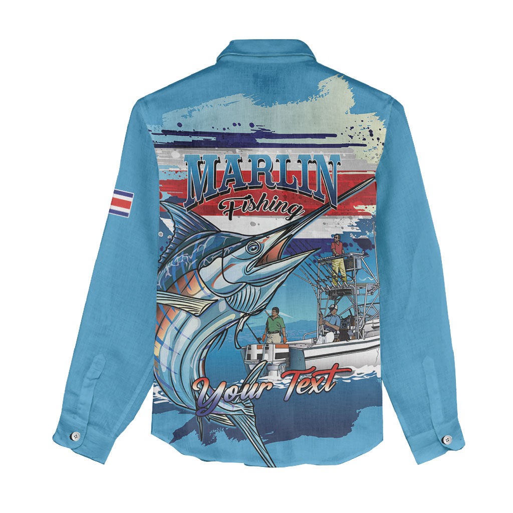 Personalized Costa Rica Blue Marlin Fishing Women Casual Shirt 2026 Season
