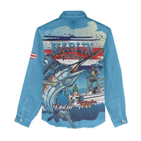 Personalized Costa Rica Blue Marlin Fishing Women Casual Shirt 2026 Season