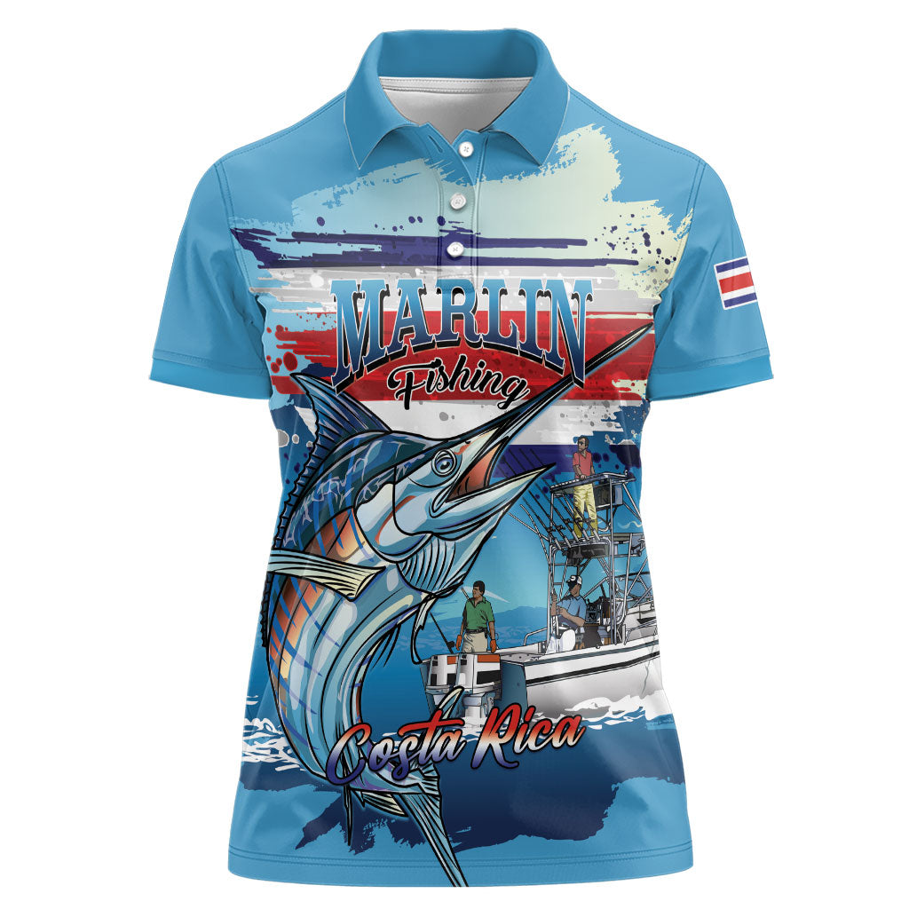 Personalized Costa Rica Blue Marlin Fishing Women Polo Shirt 2026 Season