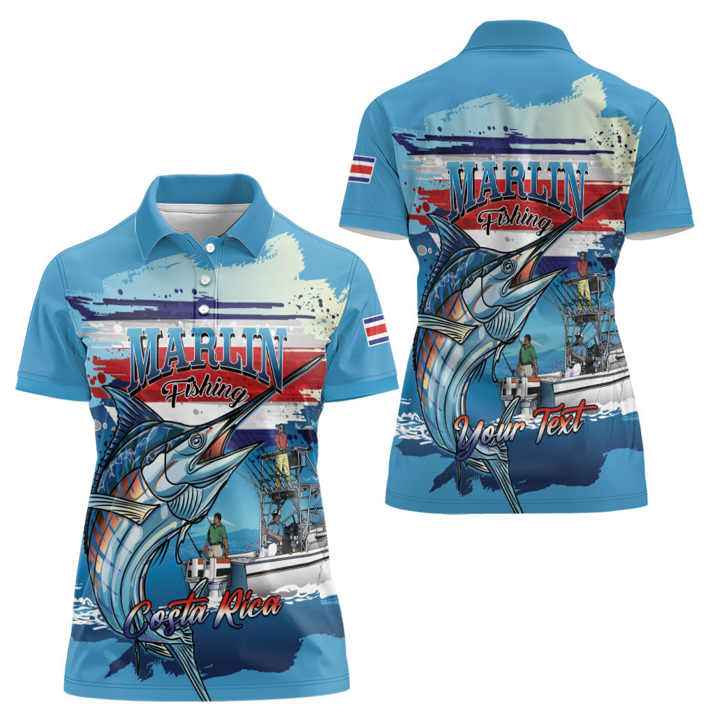 Personalized Costa Rica Blue Marlin Fishing Women Polo Shirt 2026 Season