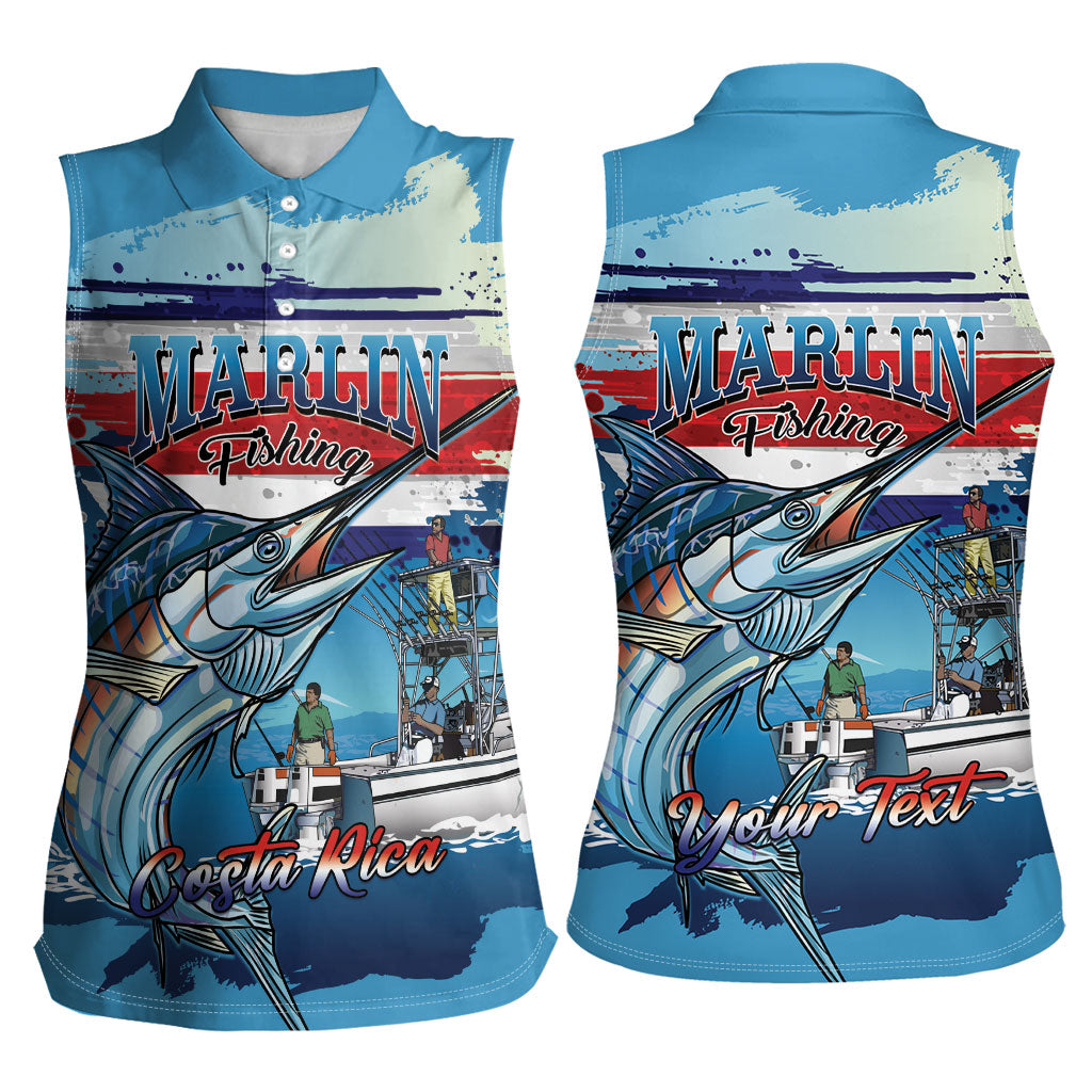 Personalized Costa Rica Blue Marlin Fishing Women Sleeveless Polo Shirt 2026 Season