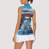 Personalized Costa Rica Blue Marlin Fishing Women Sleeveless Polo Shirt 2026 Season