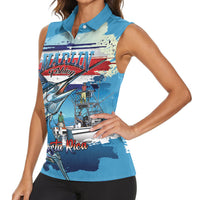 Personalized Costa Rica Blue Marlin Fishing Women Sleeveless Polo Shirt 2026 Season