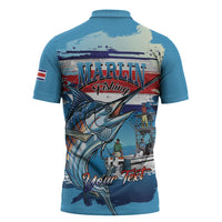 Personalized Costa Rica Blue Marlin Fishing Zipper Polo Shirt 2026 Season