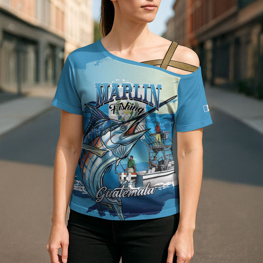 Personalized Guatemala Blue Marlin Fishing Cross Shoulder Shirt 2026 Season