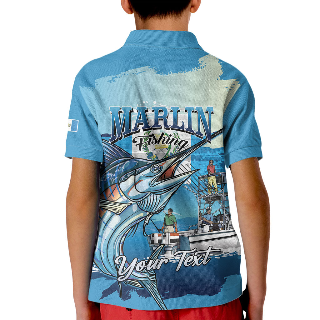 Personalized Guatemala Blue Marlin Fishing Kid Polo Shirt 2026 Season