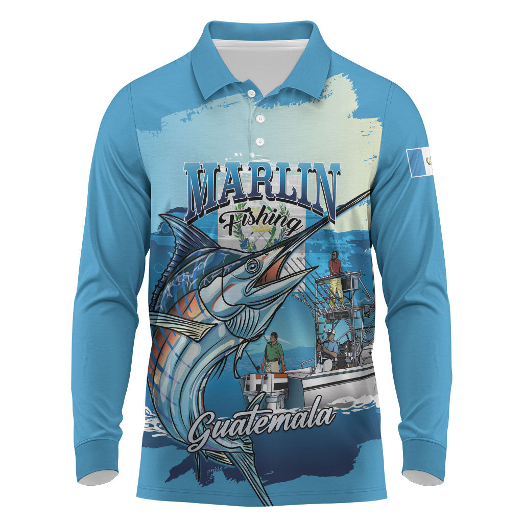 Personalized Guatemala Blue Marlin Fishing Long Sleeve Polo Shirt 2026 Season