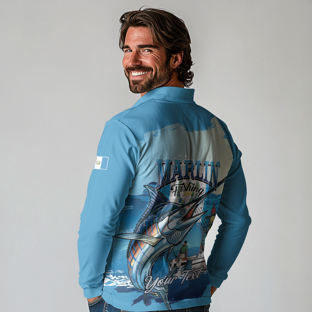 Personalized Guatemala Blue Marlin Fishing Long Sleeve Polo Shirt 2026 Season