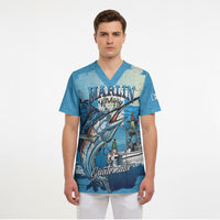 Personalized Guatemala Blue Marlin Fishing Scrub Top 2026 Season