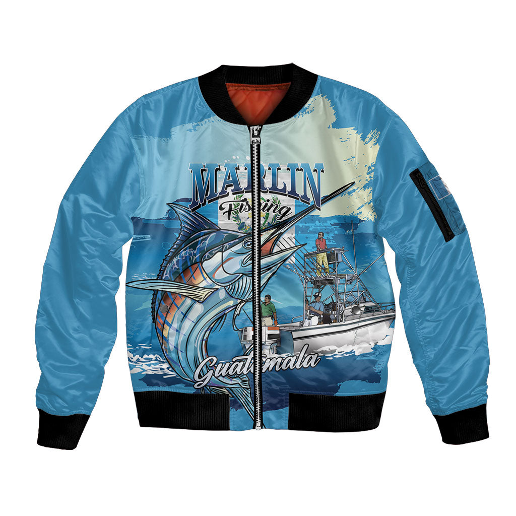 Personalized Guatemala Blue Marlin Fishing Sleeve Zip Bomber Jacket 2026 Season