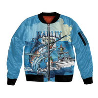 Personalized Guatemala Blue Marlin Fishing Sleeve Zip Bomber Jacket 2026 Season