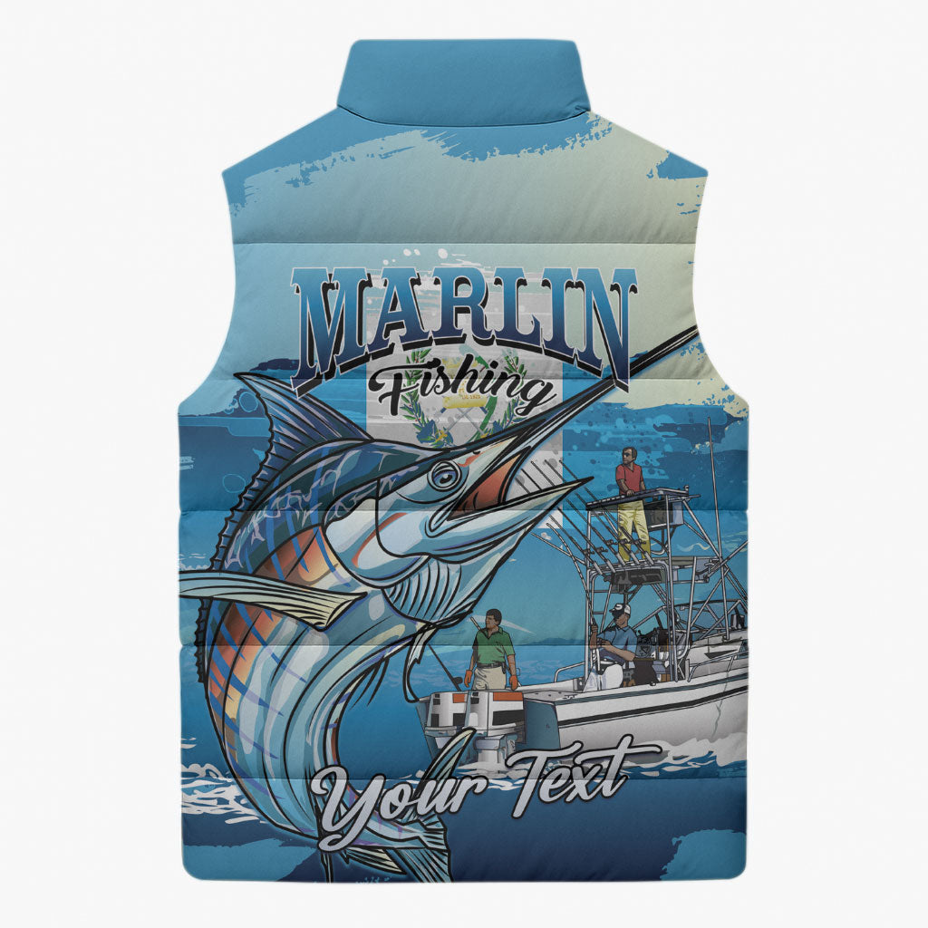 Personalized Guatemala Blue Marlin Fishing Sleeveless Puffer Jacket 2026 Season