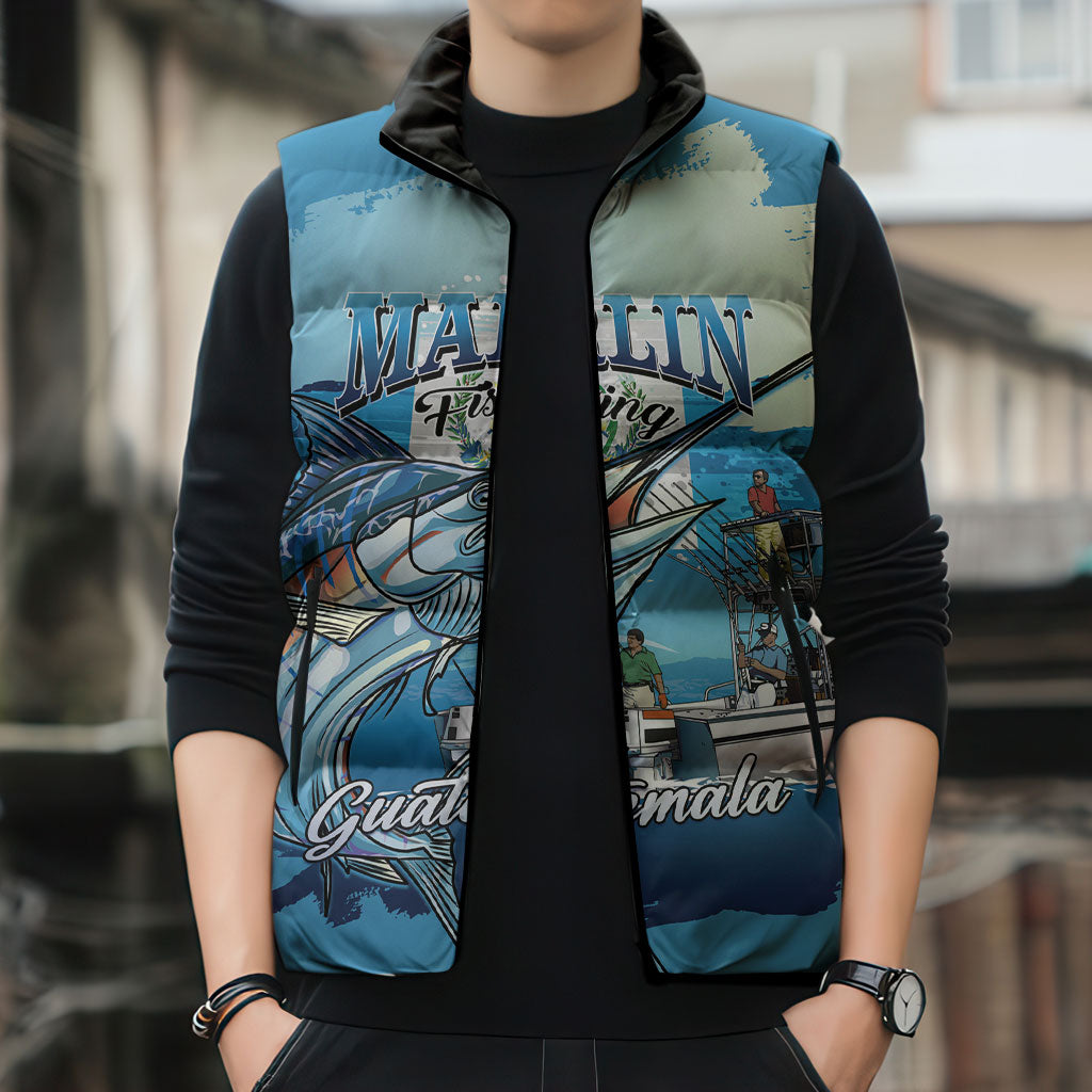 Personalized Guatemala Blue Marlin Fishing Sleeveless Puffer Jacket 2026 Season
