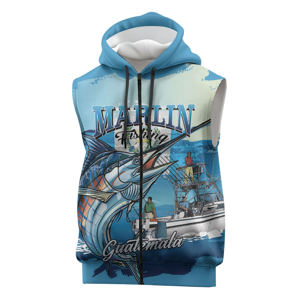 Personalized Guatemala Blue Marlin Fishing Sleeveless Zip Hoodie 2026 Season