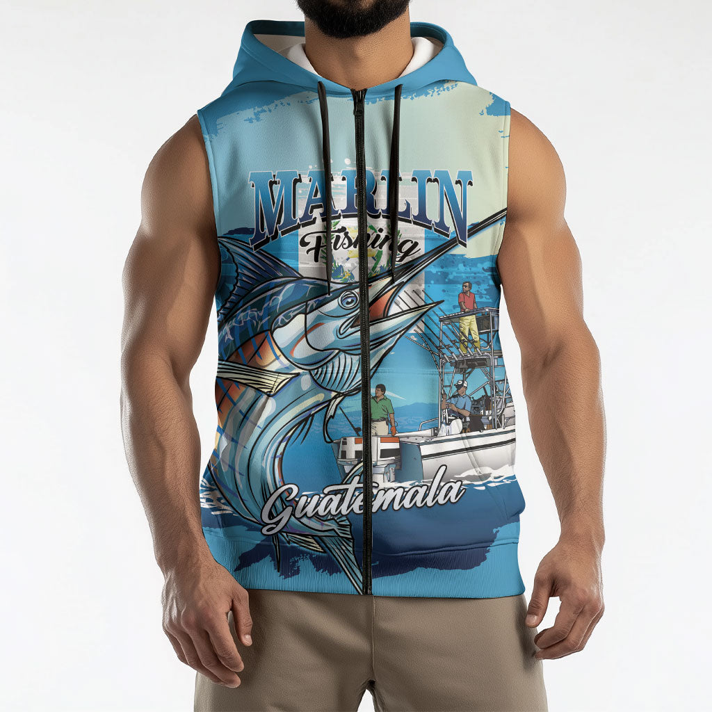 Personalized Guatemala Blue Marlin Fishing Sleeveless Zip Hoodie 2026 Season