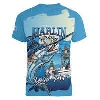 Personalized Guatemala Blue Marlin Fishing Women V-Neck T-Shirt 2026 Season