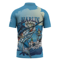 Personalized Guatemala Blue Marlin Fishing Zipper Polo Shirt 2026 Season