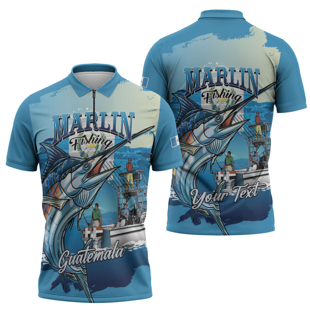 Personalized Guatemala Blue Marlin Fishing Zipper Polo Shirt 2026 Season