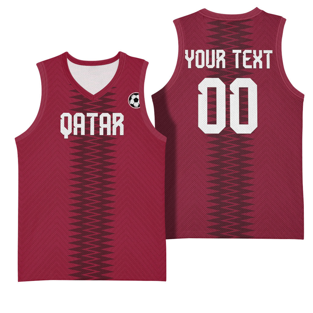 Custom Qatar 2026 World Football Basketball Jersey Maroon Version