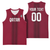 Custom Qatar 2026 World Football Basketball Jersey Maroon Version