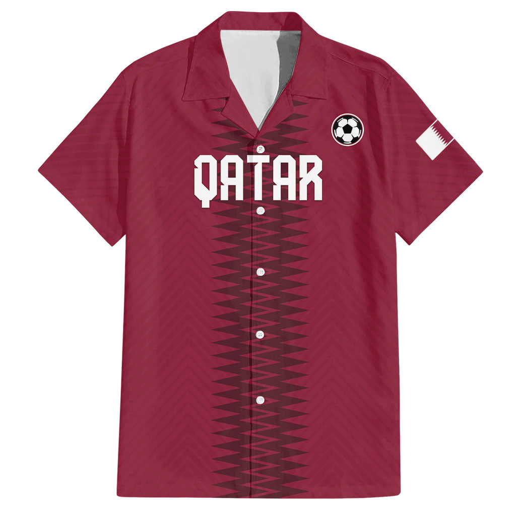 Custom Qatar 2026 World Football Hawaiian Shirt Maroon Version