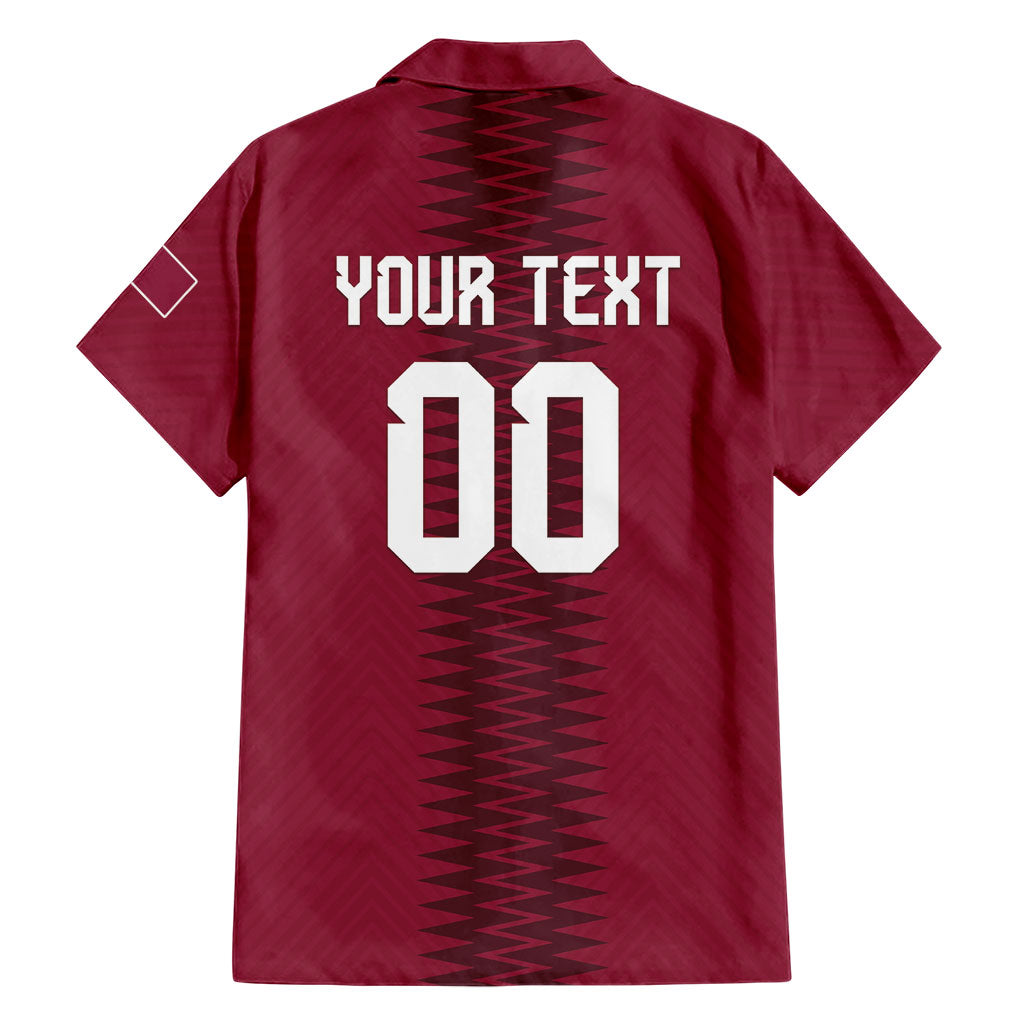 Custom Qatar 2026 World Football Hawaiian Shirt Maroon Version