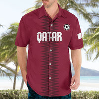 Custom Qatar 2026 World Football Hawaiian Shirt Maroon Version