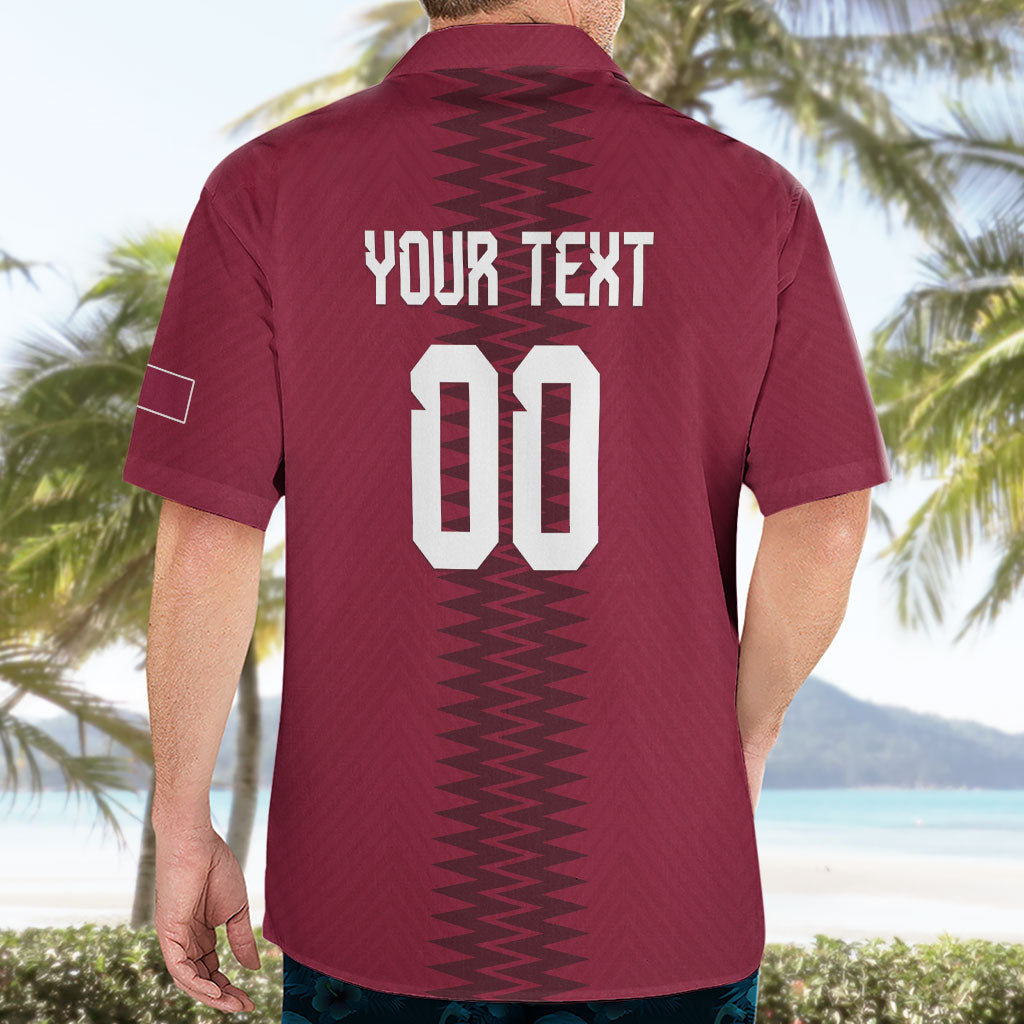 Custom Qatar 2026 World Football Hawaiian Shirt Maroon Version