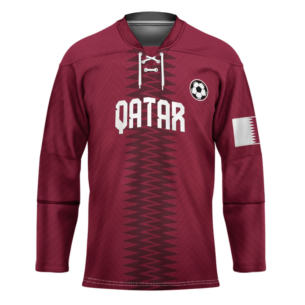 Custom Qatar 2026 World Football Hockey Jersey Maroon Version
