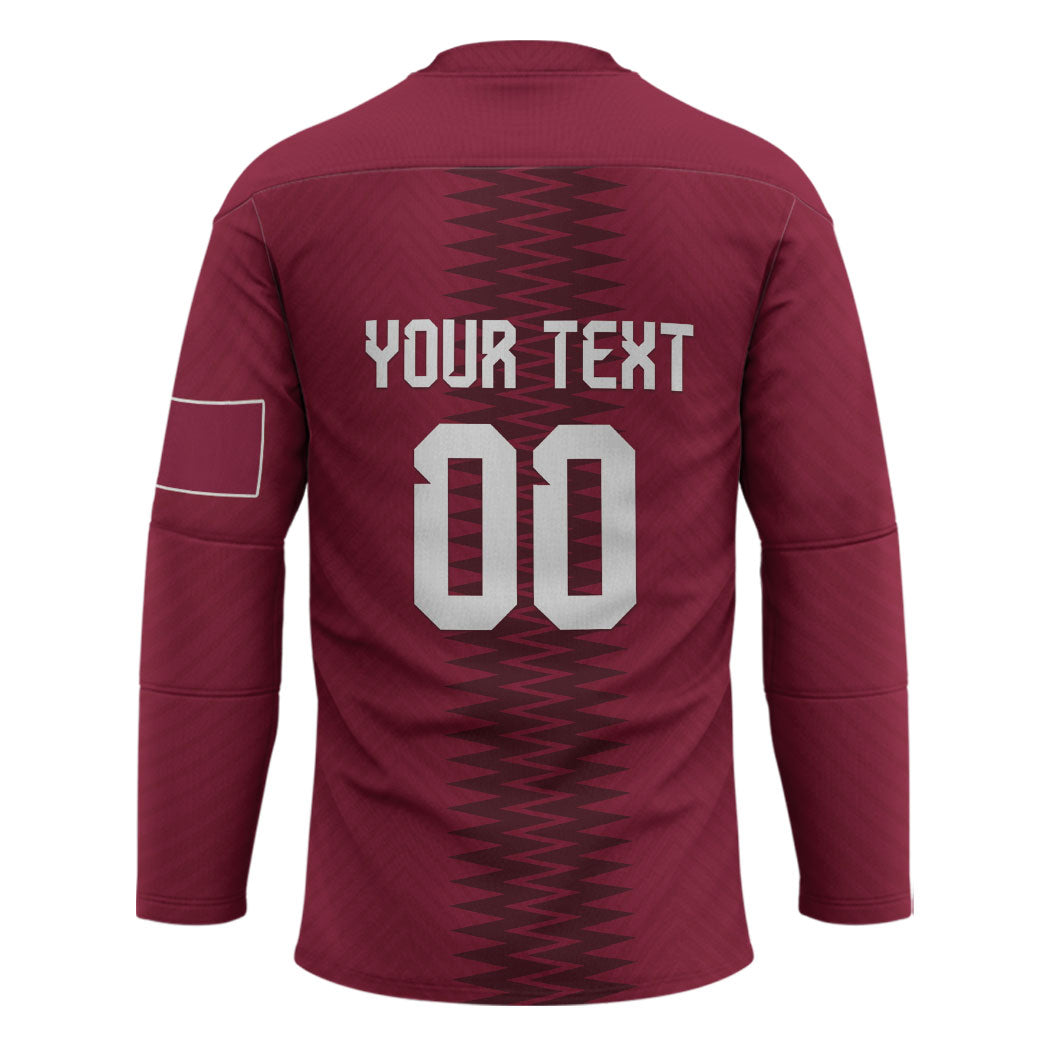 Custom Qatar 2026 World Football Hockey Jersey Maroon Version
