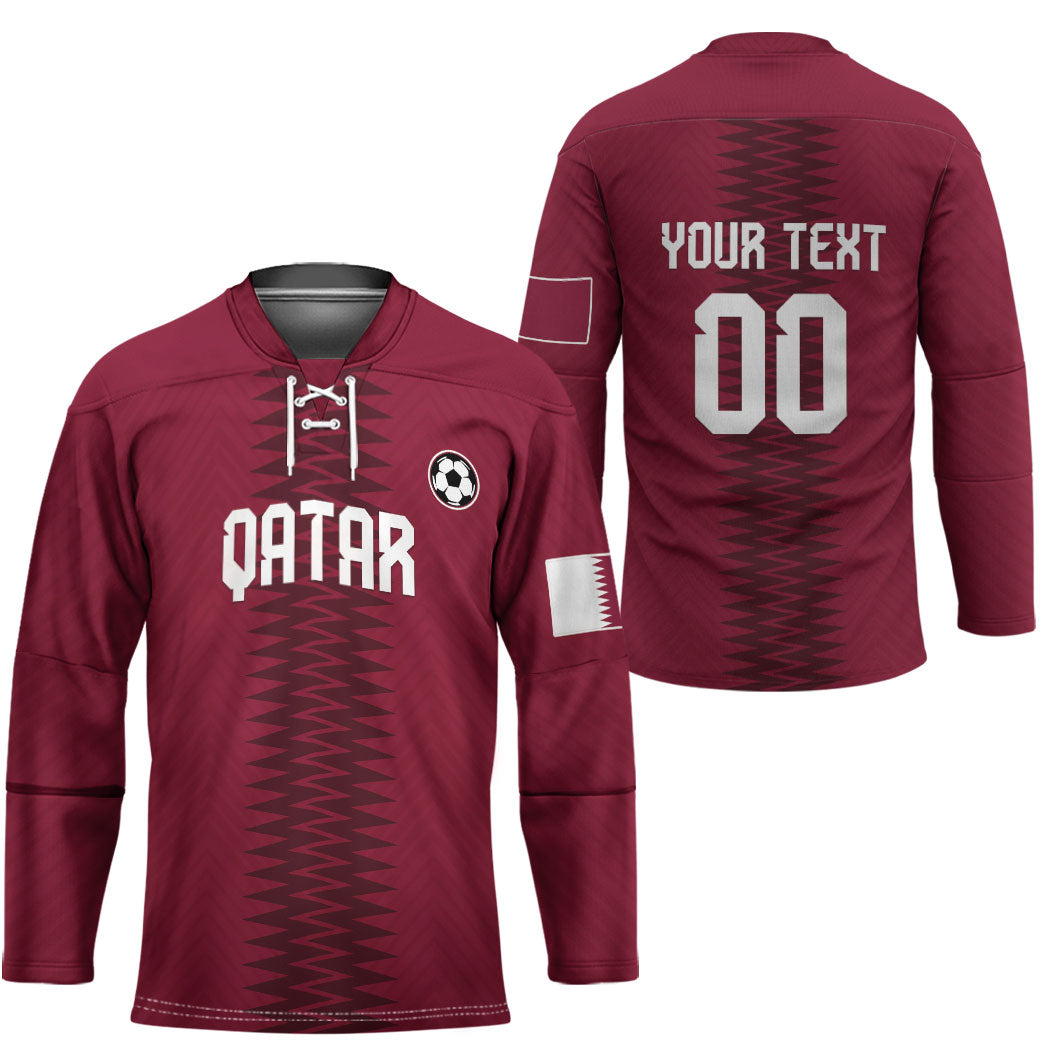 Custom Qatar 2026 World Football Hockey Jersey Maroon Version