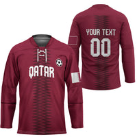 Custom Qatar 2026 World Football Hockey Jersey Maroon Version