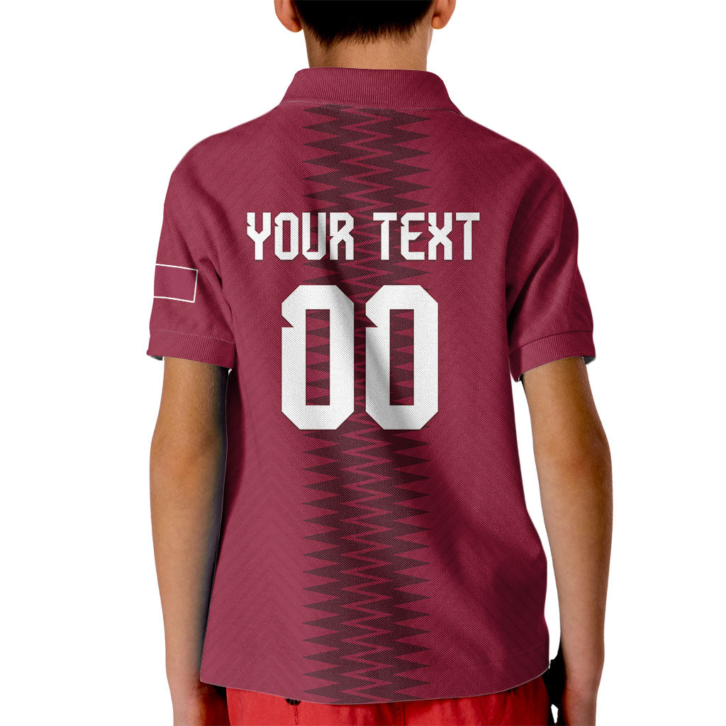 Custom Qatar 2026 World Football Kid Polo Shirt Maroon Version
