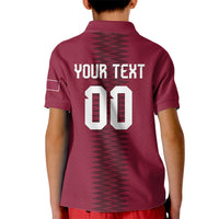 Custom Qatar 2026 World Football Kid Polo Shirt Maroon Version