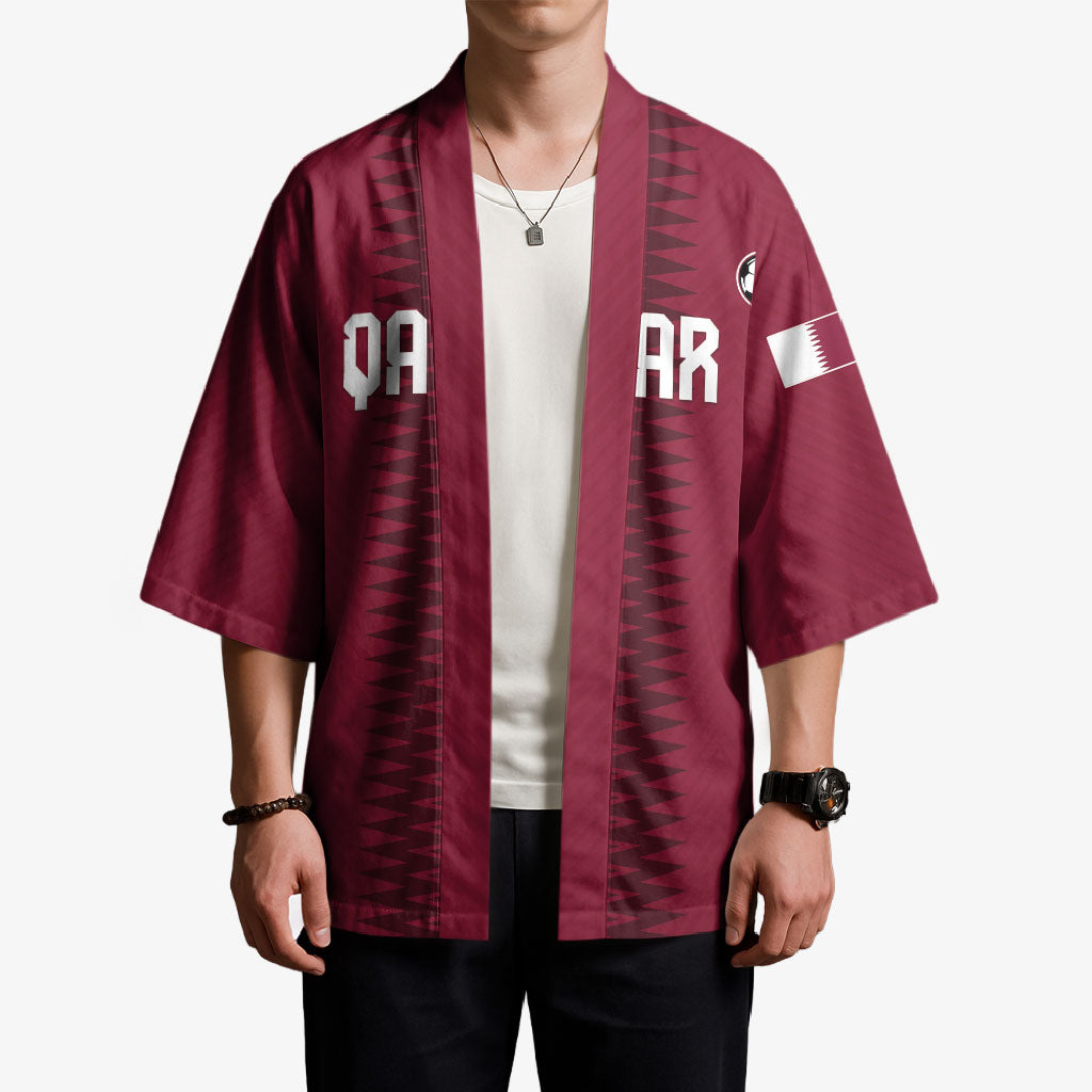 Custom Qatar 2026 World Football Kimono Maroon Version