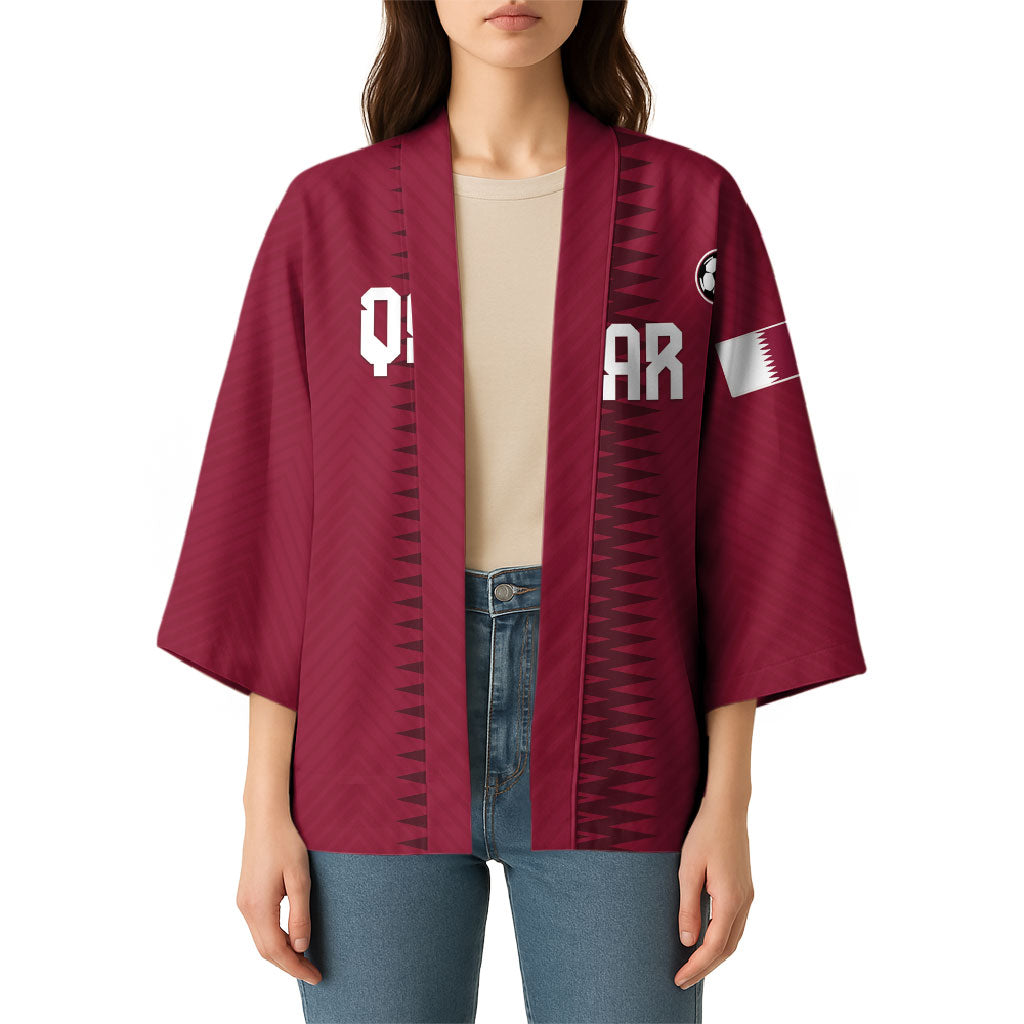 Custom Qatar 2026 World Football Kimono Maroon Version