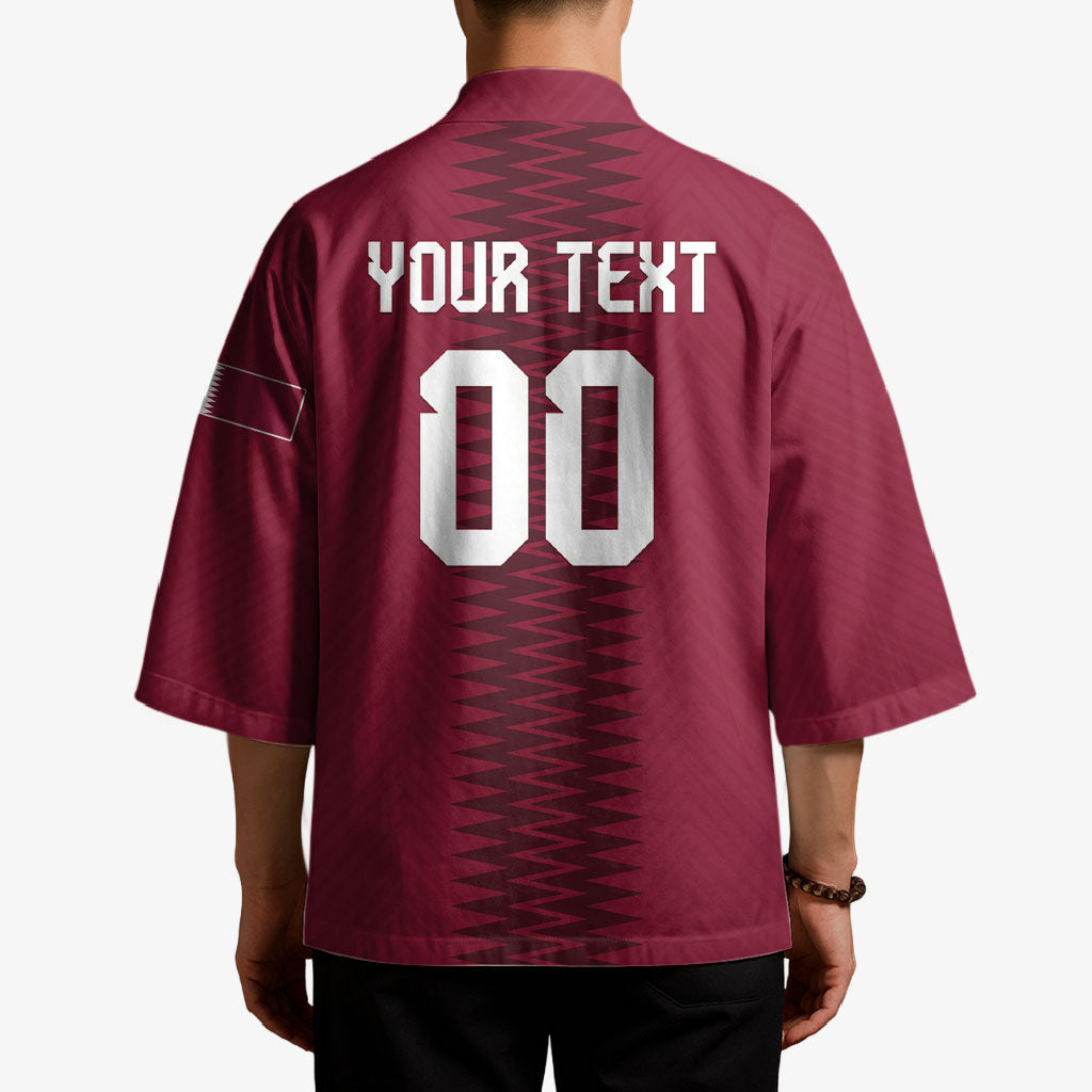 Custom Qatar 2026 World Football Kimono Maroon Version