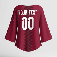Custom Qatar 2026 World Football Kimono Sleeve Blouse Maroon Version