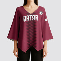 Custom Qatar 2026 World Football Kimono Sleeve Blouse Maroon Version