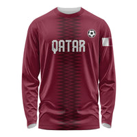 Custom Qatar 2026 World Football Long Sleeve Shirt Maroon Version