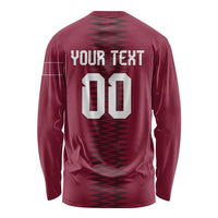 Custom Qatar 2026 World Football Long Sleeve Shirt Maroon Version