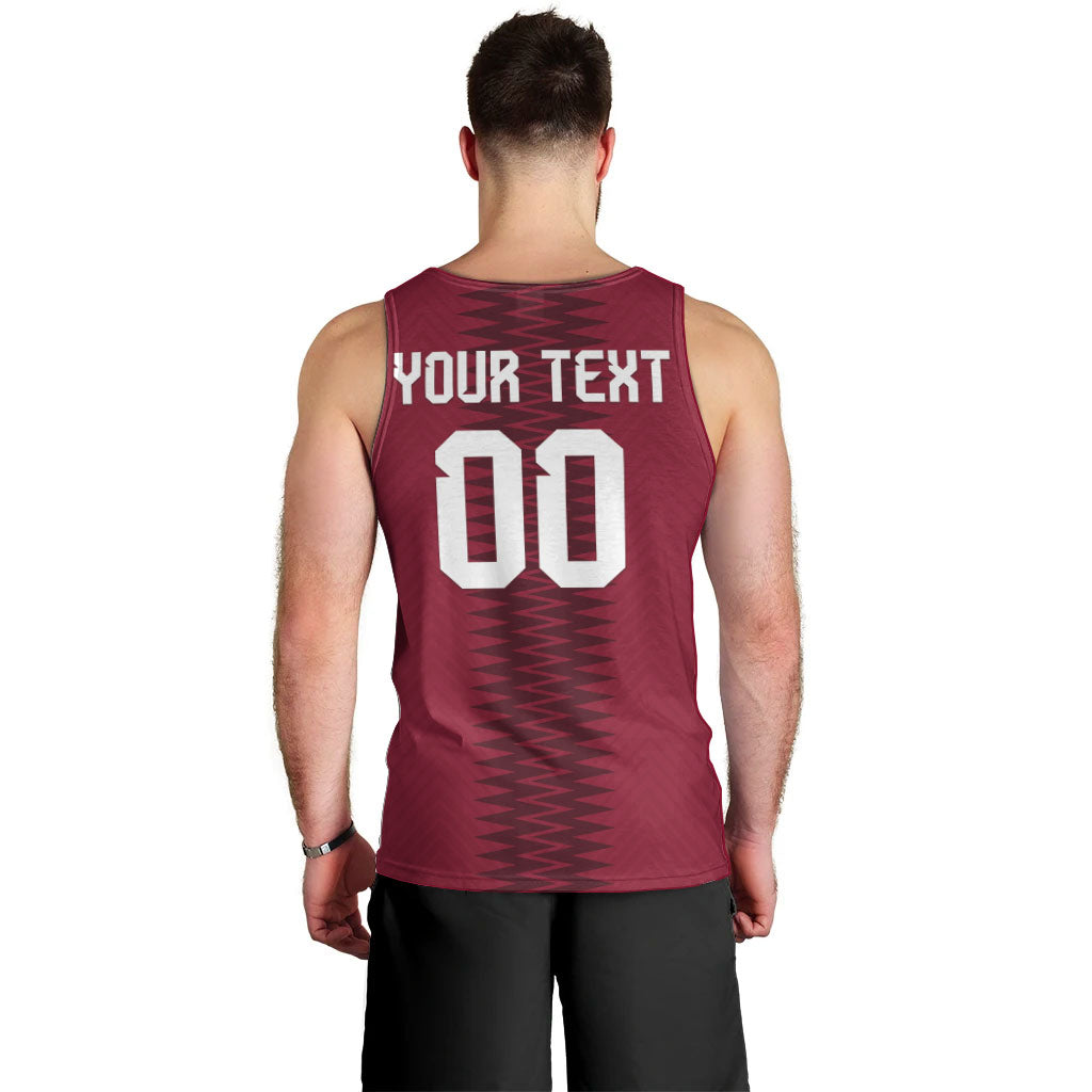 Custom Qatar 2026 World Football Men Tank Top Maroon Version