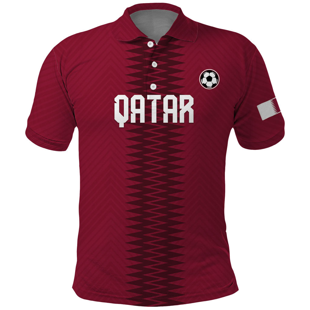 Custom Qatar 2026 World Football Polo Shirt Maroon Version