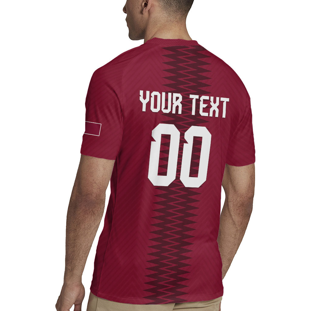 Custom Qatar 2026 World Football Rugby Jersey Maroon Version