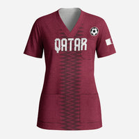 Custom Qatar 2026 World Football Scrub Top Maroon Version