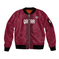 Custom Qatar 2026 World Football Sleeve Zip Bomber Jacket Maroon Version
