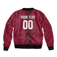 Custom Qatar 2026 World Football Sleeve Zip Bomber Jacket Maroon Version